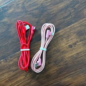 XL Red and Pink iPhone Charging Cables